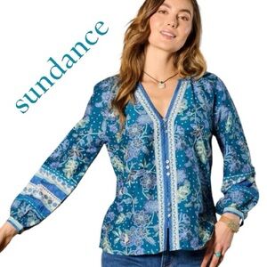 NWT Boho Chic Blue Floral Arvilla Top